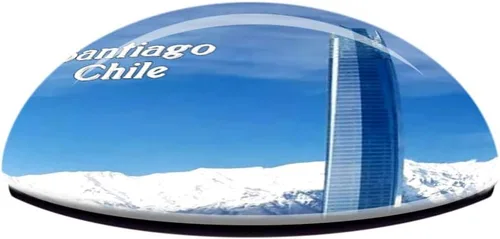 Vista 3 de Santiago Chile - Imán para nevera, 3D, cristal de cristal, turístico, ciudad, viaje, recuerdo, regalo, adhesivo fuerte para refrigerador