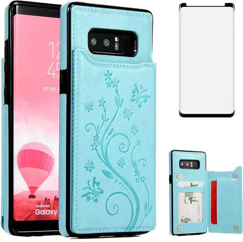 Vista 11 de Funda de teléfono para Samsung Galaxy Note 8 con protector de pantalla de vidrio templado y tarjetero con soporte para tarjetero, accesorios