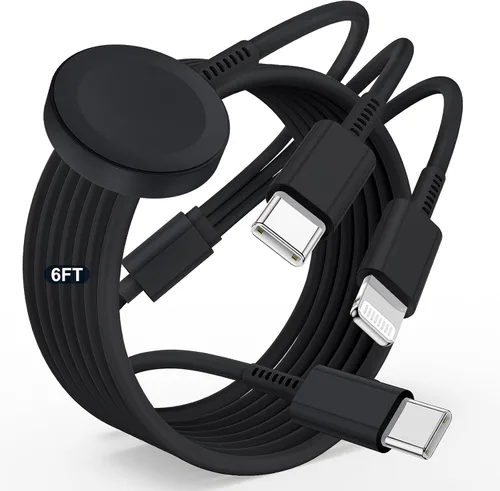 Vista 9 de Cable de carga USB C mejorado para Apple Watch, [certificado Apple MFi], cable de carga magnético para iWatch de 6 pies, cable de carga tipo C 2