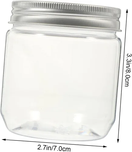 Vista 9 de YARNOW Tarro de almacenamiento de cocina de 4 piezas de tarros de plástico con tapas para caramelos, tarros de cristal con tapas, tarros de maní