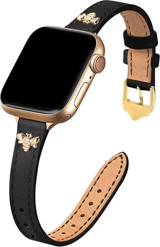 Vista 28 de JR.DM Correas de cuero delgadas compatibles con Apple Watch Band 1.496 in 1.575 in 1.614 in 1.654 in 1.732 in 1.772 in 1.811 in 1.929 in, correa