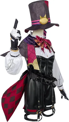 Vista 4 de YJCOS Fontaine Lynette - Disfraz de cosplay para mujer, vestido de Halloween, uniforme con cola