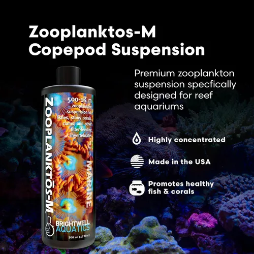 Vista 2 de Brightwell Aquatics Zooplanctos-M - Suplemento alimenticio de zooplancton para acuarios marinos y de arrecife, 2-l