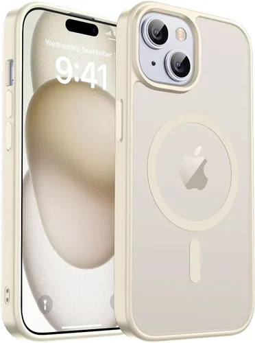 Vista 395 de zapica Funda magnética para iPhone Air, con protector de pantalla de vidrio templado, compatible con MagSafe, translúcida mate, a prueba de golpes