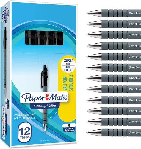 Vista 11 de Paper Mate Flexgrip Ultra RT - Bolígrafo retráctil (punta media, 1mm) paquete de de 2 Negro