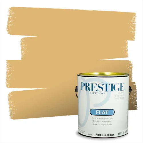 Vista 165 de PRESTIGE Pinturas de pintura exterior e imprimación en uno, 1 galón, plano, combinación comparable de Benjamin Moore* Manzanilla*