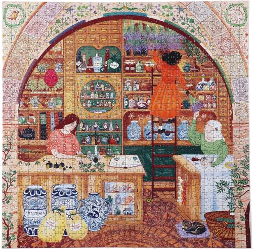 Vista 2 de eeBoo Rompecabezas de 1000 piezas, rompecabezas de boticario antiguo para adultos, cuadrado de 23 x 23 pulgadas, fabricado con tablero reciclado