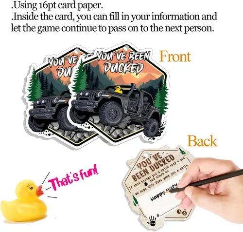 Vista 2 de Tarjeta Youhe, etiquetas de pato de pato, tarjeta de juego de patito, etiquetas de pato, pato de goma para etiquetas, diseño de automóvil JP Amarillo