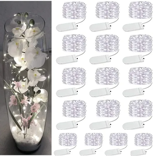 Vista 12 de SOCO Paquete de 12 luces de hadas que funcionan con pilas, 7 pies 20 luces LED de tarro de masón, impermeables, Fireflynew