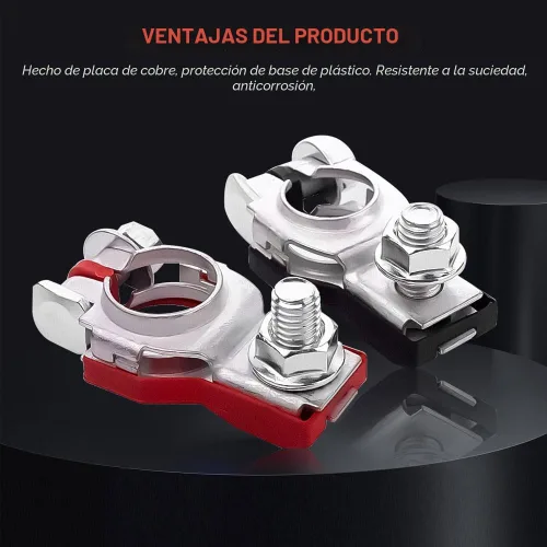 Vista 4 de 2PCS conector terminal de batería, plata