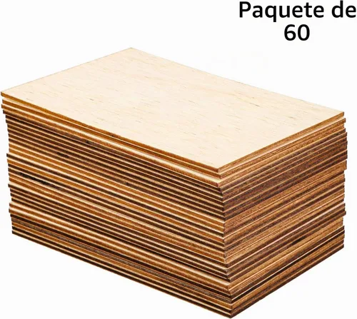 Vista 4 de Ruisita 60 piezas rectangulares de madera sin terminar de 6 x 4 pulgadas, esquinas afiladas en blanco para proyectos hechos a mano y decoración