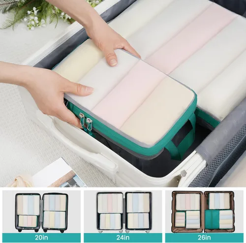 Vista 68 de BAGAIL 4 Set/6 Set Ultraligero Compresión Embalaje Cubos Organizador de Embalaje para Accesorios de Viaje Equipaje Maleta Mochila