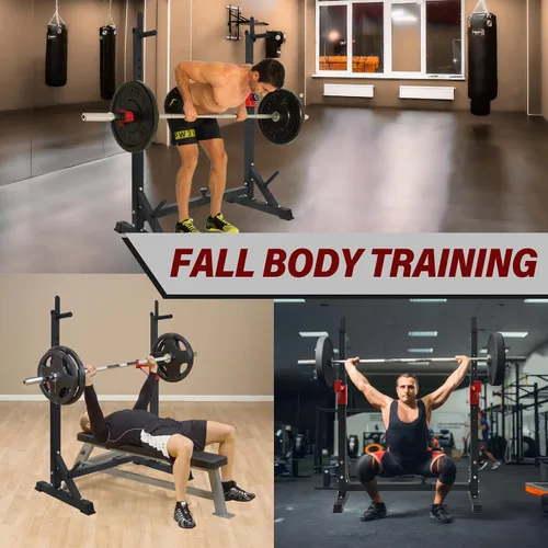 Vista 10 de Multi-Function Squat Press Barbell Rack Stand, Height Adjustable Barbell