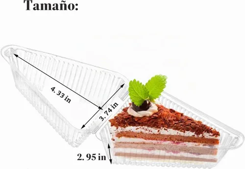 Vista 3 de MFDSJ 100 Piezas de Envases de Plástico para Rebanadas de Pastel con Tapas de 5 Pulgadas con Tapa con Bisagras para Pastel de Queso, para Hogar