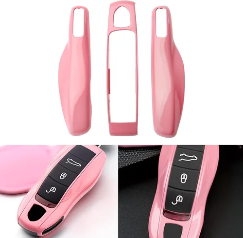 Vista 5 de x xotic tech Funda Protectora de Carcasa de Llavero Inteligente Estilo Fibra de Carbono Compatible con Porsche Boxster Cayenne Panamera Cayman Macan