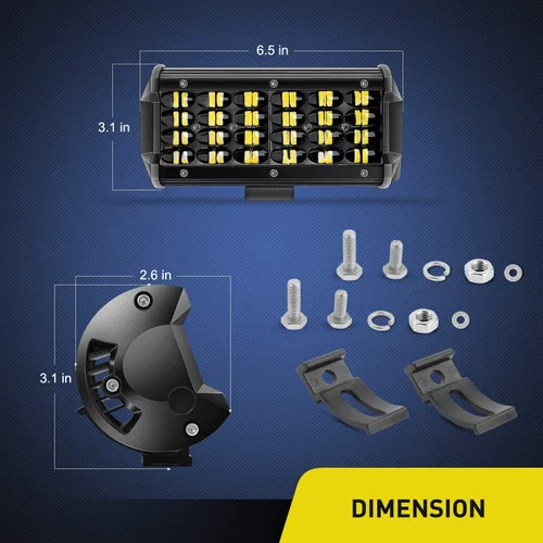 Vista 2 de Nilight 18024C-A barra de 20 pulgadas 420w, combo de punto de inundación de triple fila 42000LM, barra con luces LED para todoterreno o para camiones