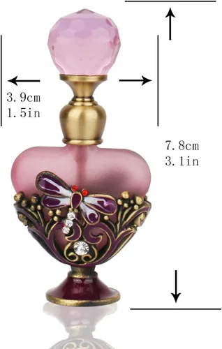 Vista 3 de YU FENG 5ML rosa libélula y 20ML antiguo pavo real de lujo botella de perfume de cristal de cristal
