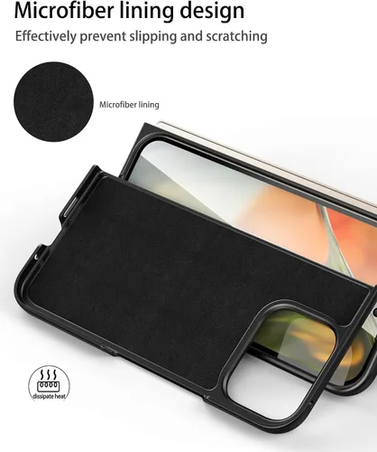 Vista 4 de Foluu Funda para Google Pixel 9 Pro Fold, con Protector de Pantalla Frontal Integrado, Cuero PU + Carcasa Rígida de PC Ultra Delgada Duradera Funda