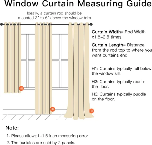Vista 7 de XiDi - Cortinas beige con superposición transparente para sala de estar y dormitorio, ventana pequeña, 2 paneles, 80% de oscurecimiento, cortinas