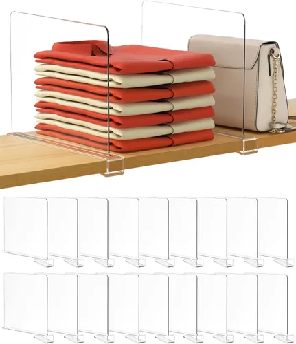 Vista 38 de HBlife 6 separadores de estantes negros, organizador vertical de bolso para armario, perfecto para suéteres, camisas, bolsos en el dormitorio
