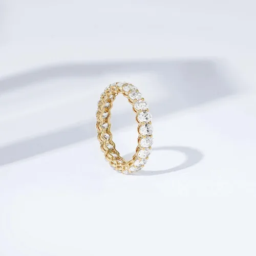 Vista 3 de Tienda Essentials 14K Gold Plated Cubic Zirconia Stackable Statement Ring