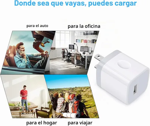 Vista 7 de Cargador de pared USB de un solo puerto, adaptador de corriente GiGreen 1A/5V, paquete de 5 bloques de carga, caja de enchufe compatible