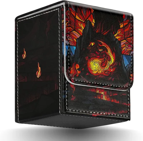 Vista 12 de Caja de cubierta TCGUARD para almacenamiento de cartas MTG, con capacidad para 100 o más cartas con funda individual, forro de microfibra y caja