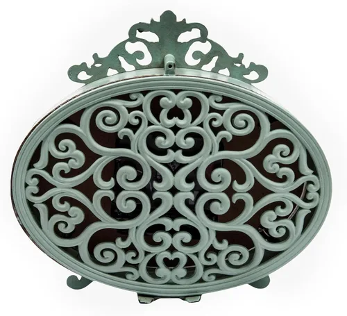 Vista 4 de Creative Co-Op Reloj de repisa de peltre envejecido verde Aqua Blue