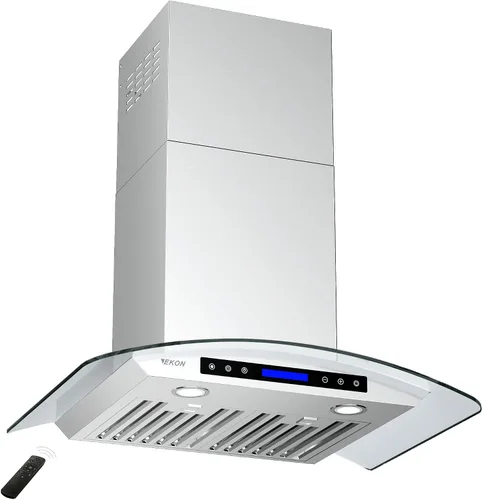 Vista 8 de EKON Campana extractora de pared de 30 pulgadas, campana de ventilación de cocina de acero inoxidable de 900 CFM, convertible con conductos/sin