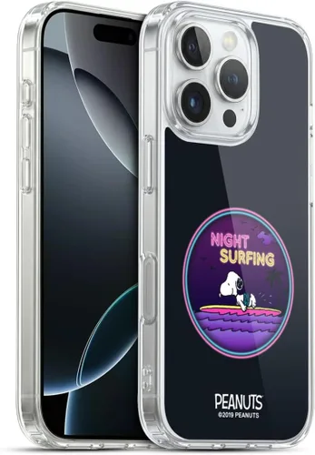 Vista 182 de Head Case Designs Funda de gel suave con licencia oficial de Peanuts Tropical Surf Snoopy Aloha Disco compatible con Apple iPhone 13 Mini Surf