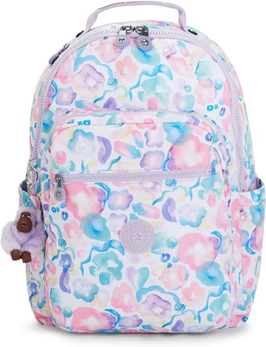 Vista 37 de Kipling Seúl - Mochila pequeña para tableta, diseño de flores acuáticas, talla única