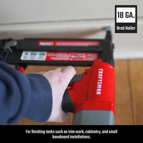 Vista 6 de Craftsman Compresor de Aire Tipo Panqueque de 6 Galones Kit Combo de 4 Herramientas, 150 PSI, Libre de Aceite, Incluye Clavadora de Acabado 16GA
