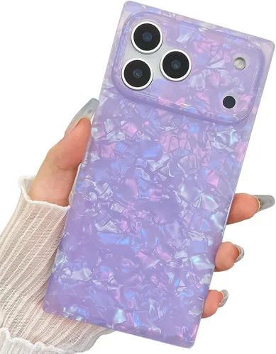 Vista 8 de Elegante funda con patrón de perlas compatible con iPhone, de borde rectangular, delgada, suave, de silicona de poliuretano termoplástico (TPU)