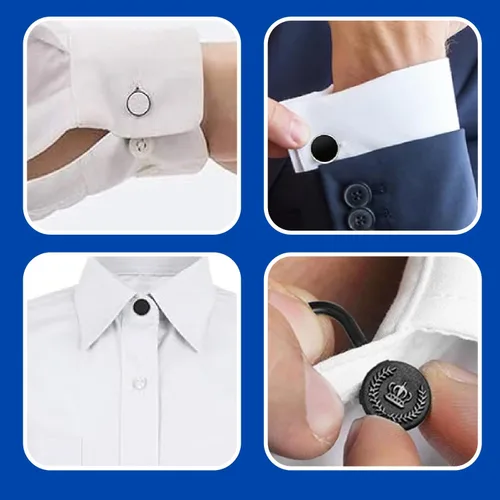 Vista 6 de 20 extensores de botón para jeans, extensores de cuello para camisas de hombre, extensor de botón para camisas de vestir/dos estilos en tres