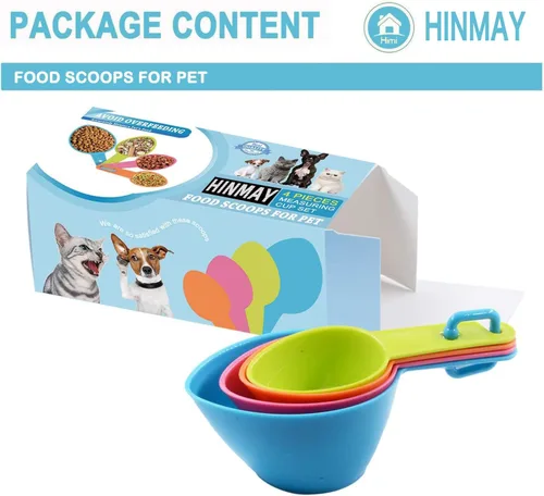 Vista 5 de HINMAY Juego de cucharas medidoras de plástico para alimentos de mascotas, para perros, gatos y aves (color aleatorio) Use for measuring pet food