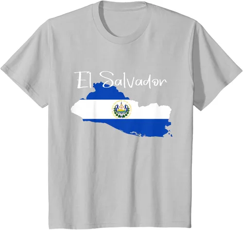 Vista 30 de Camiseta con la bandera de El Salvador, mapa de El Salvador, camiseta de Salvador para mujer