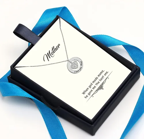 Vista 3 de LeCalla Collar con colgante de plata de ley para mujer, mamá y mamá, Plata esterlina