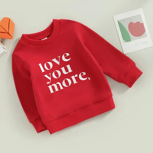 Vista 213 de Traje de San Valentín para bebé, niña, niño, traje de San Valentín, sudadera de manga larga con estampado de corazón