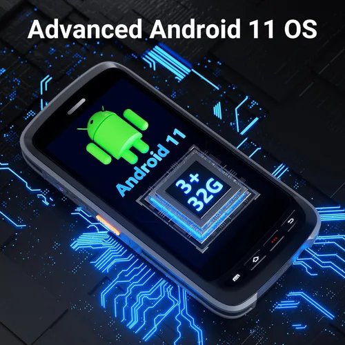 Vista 5 de Tera Android 11 escáner de código de barras PDA: con agarre de pistola de cuna de carga 8000mAh batería extra grande computadora móvil portátil 5.2