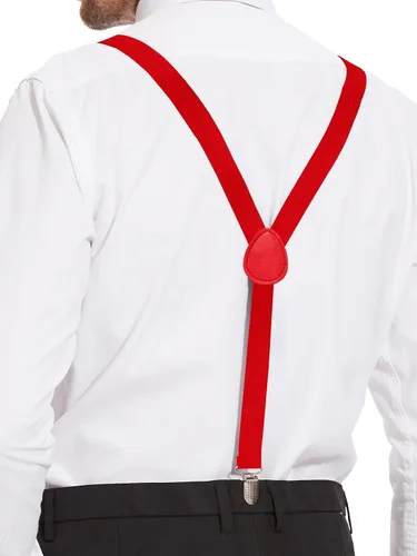 Vista 21 de habibee Color sólido para hombre en forma de Y con clips fuertes tirantes ajustables
