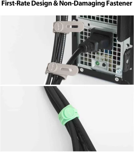 Vista 8 de Ringke Sujetacables de silicona [gestión de cables reutilizables] Organizador de cables flexible, longitud ajustable, clips de cable duraderos