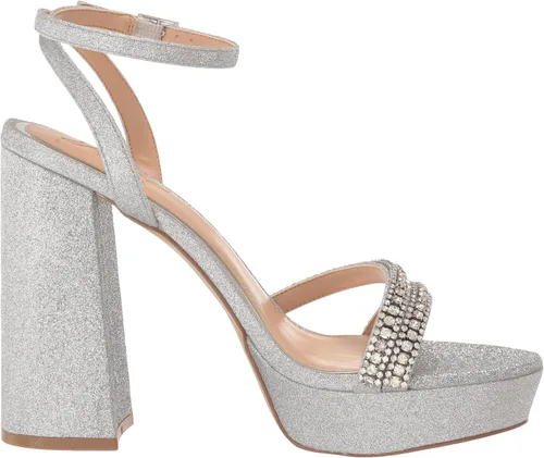 Vista 6 de Jewel Badgley Mischka Rochel - Tacón de plataforma con correas adornadas con piedras preciosas