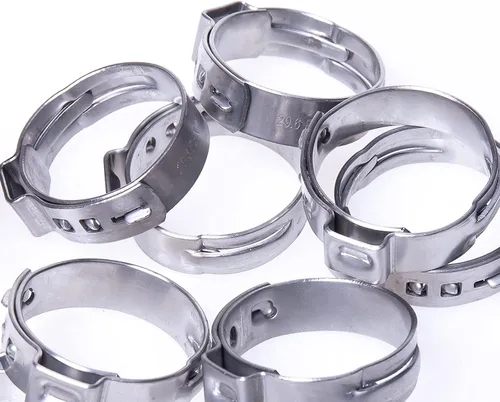 Vista 2 de HOLYBEAR Abrazadera de cincha PEX de 1 pulgada, anillos de crimpado de acero inoxidable, abrazaderas de manguera de oreja única para conexiones