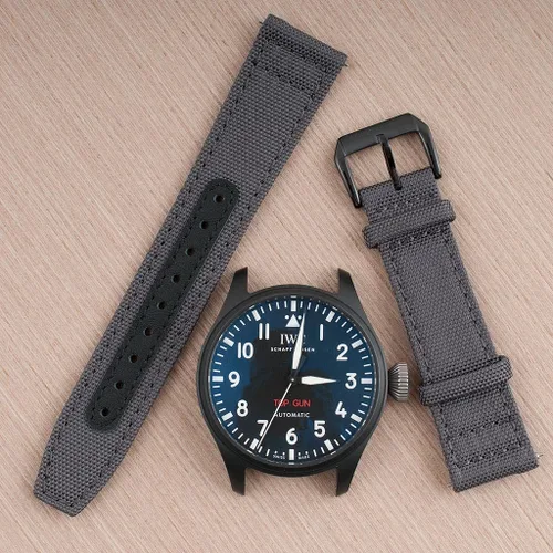 Vista 146 de StrapHabit Correa de reloj de liberación rápida, correa de reloj de tela de vela, dos longitudes, correa de reloj de piel de nailon, 0.748 in, 0.787