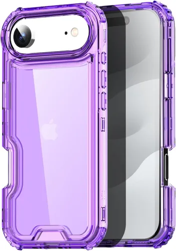 Vista 29 de AICase para iPhone 17 Transparente, Resistente Duradera de 3 Capas de Cristal Transparente [No amarillea]