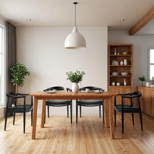 Vista 7 de Sillas de comedor de madera, sillas de comedor modernas de mediados de siglo (negro) Ash Wood Frame, PU Upholstered Seat, Ergonomic Support, Fully
