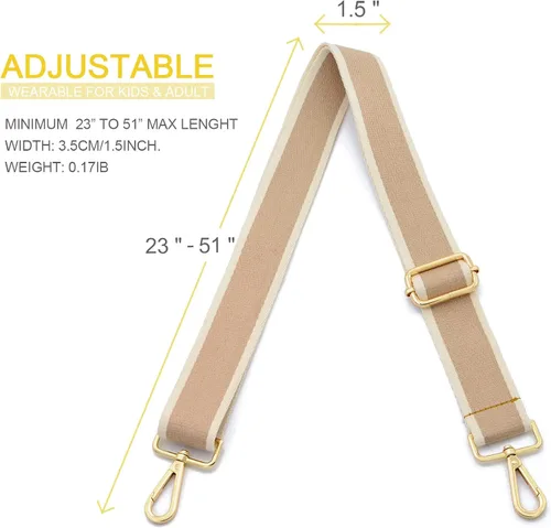 Vista 5 de Correa de repuesto para bolsa, ajustable, para colgar al hombro o usar cruzada, de lona gruesa, unisex