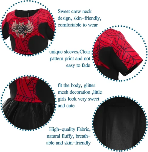 Vista 3 de Hugeek Hero Princess Costume for Girls Dress Outfits Fancy Birthday Halloween Party Cosplay Dress Up