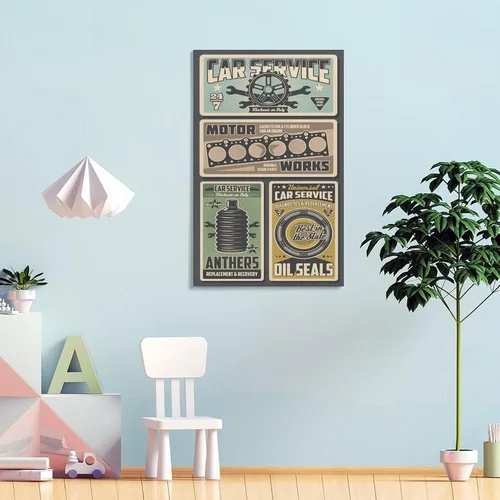 Vista 4 de TYOka Auto Parts Retro Minimalist Poster Home Canvas Wall Decoration Art Canvas Painting Posters And Prints Wall Art Pictures for Living Room