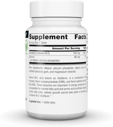 Vista 3 de Source Naturals Vitamina B-2 Riboflavina 100 mg Apoya la Producción de Energía - 100 Tabletas
